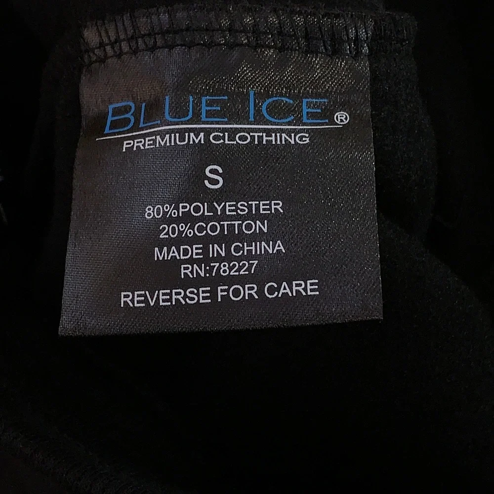 Blue Ice Mens Small Black Fleece Tapered Jogger Sweatpants NWT